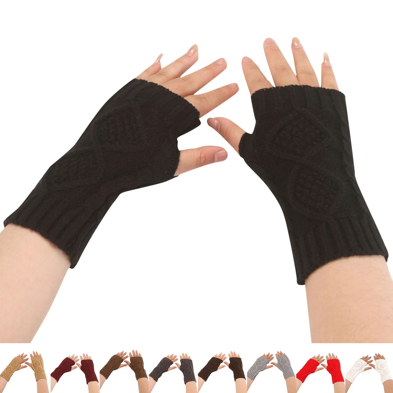 Зимни ръкавици за жени ръкавици плетени H Ветроупорни топли удебелени пръсти руно ръкавици ръкавици ръкавици ръкавици ръкавица перчатки женские