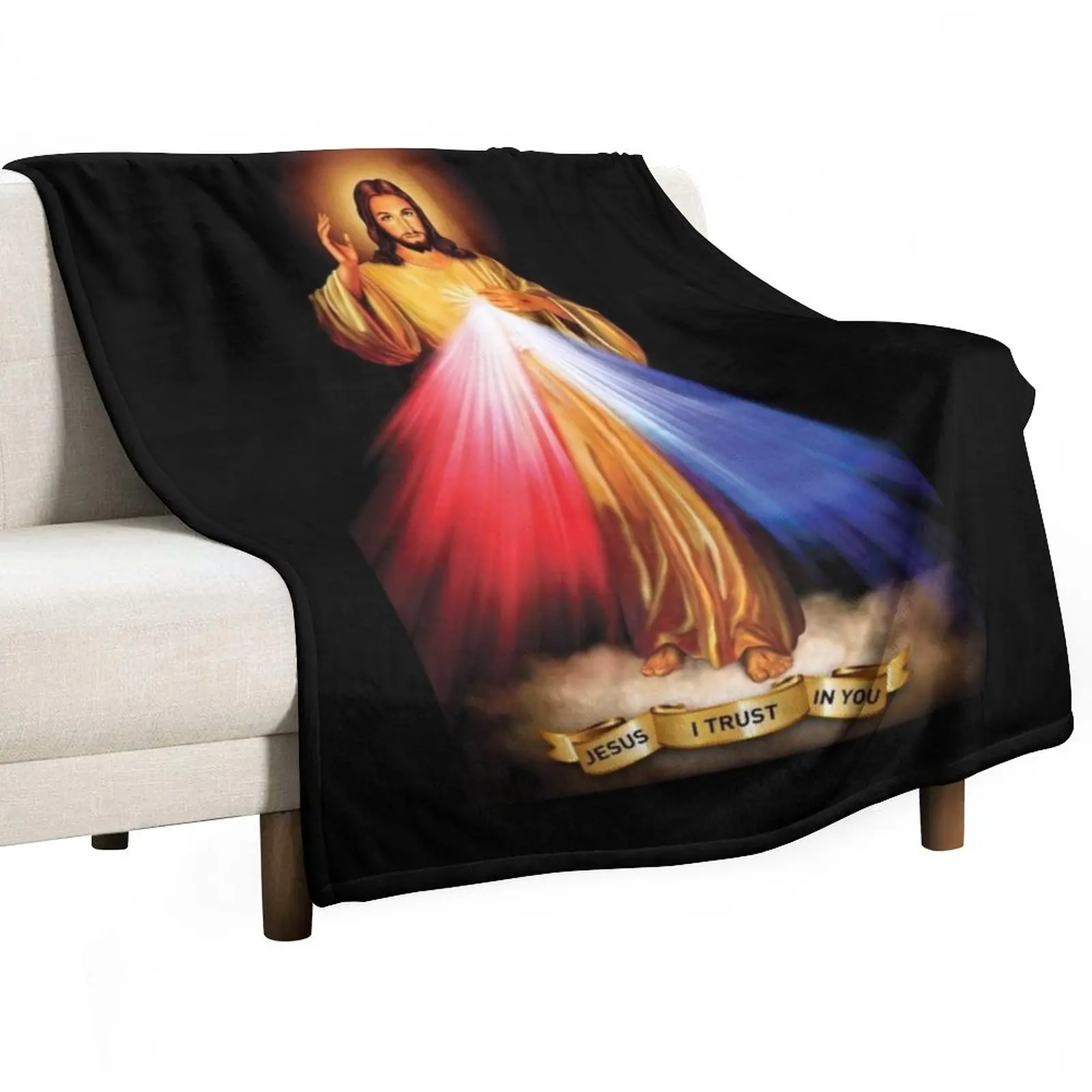 Исусе, уповавам се на Тебе, Света Фаустина, Божествена милост Хвърли одеяло одеяло Луксозен диван одеяло ретро одеяла меки плюшени каре