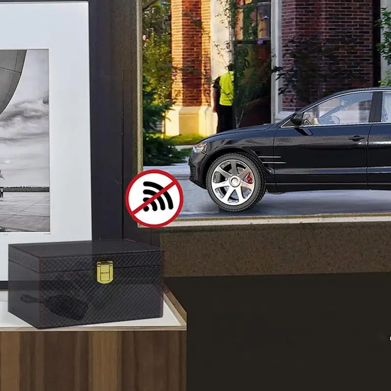 Кола сигнал блокер чанта RFID екраниране ключ кредитна карта организатор PU кожа ключ кутия случай блок протектор радиационно доказателство безопасност