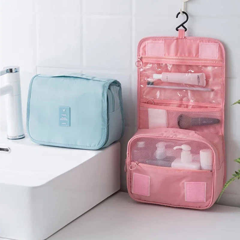 Корейска водоустойчива козметична чанта за съхранение Външни сгъваеми чанти за съхранение Пътуване грим тоалетни принадлежности Multi висяща чанта грим организатор
