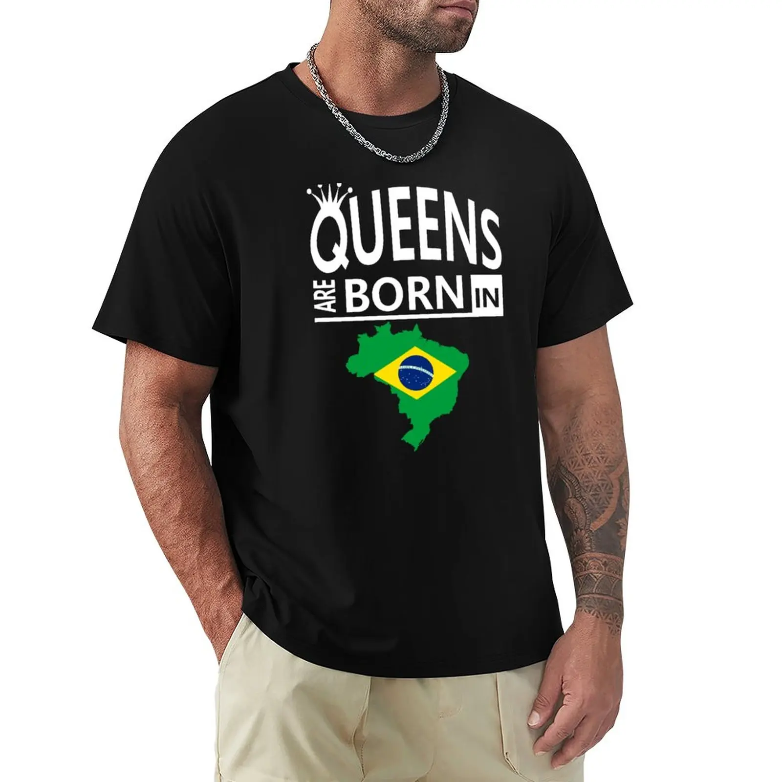 Кралиците са родени в Бразилия Бразилка Рожден ден тениска сладък върховете хипи дрехи мъжки тренировка ризи