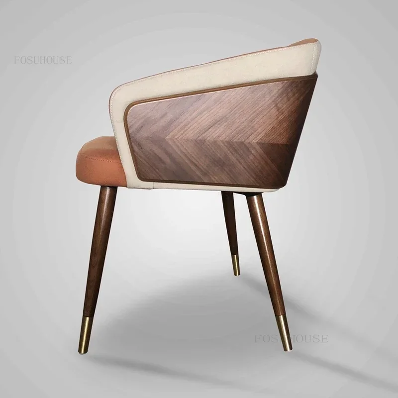 Леки луксозни столове за хранене от масивно дърво Домашни столове за кухня Скандинавски модерни столове за кафе за отдих Хотел Обратно Преговорен стол