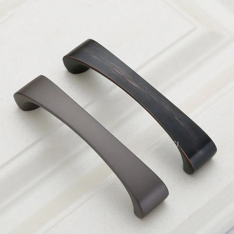Модерен прост крив кухненски шкаф издърпва американски стил перлен черен шкаф дръжки на вратите чекмедже мебелна дръжка хардуер