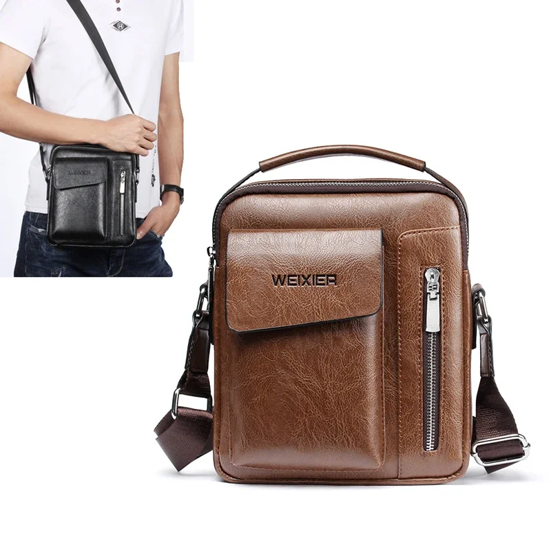 Мъжка чанта за рамо куфарче чанта PU кожа площад пратеник чанти кръст бизнес дизайнер Crossbody голяма пазарска чанта за мъже