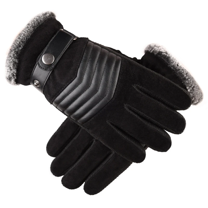 Мъжки Pu кожени ръкавици полиестер дебели топли ръкавици кафяв шофиране ски зима Русия Зима 2021 Нова гореща продажба