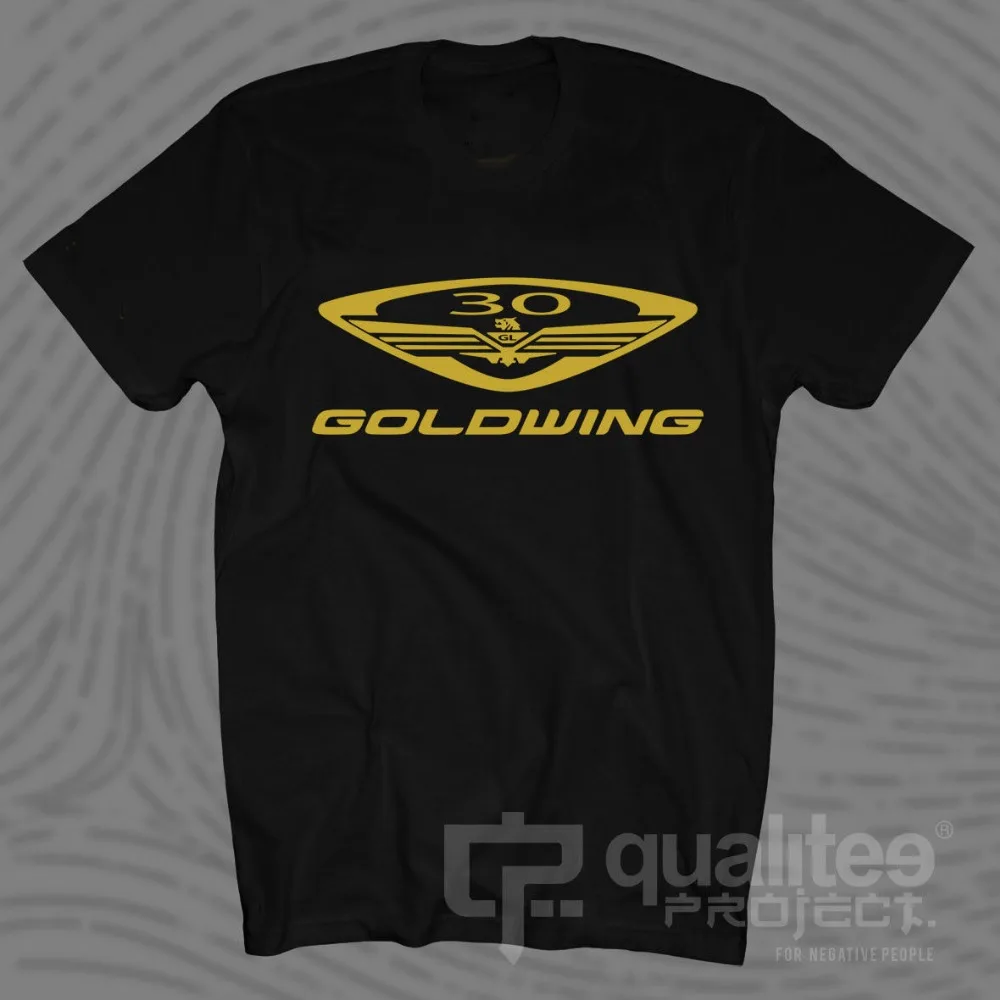 нов Goldwing 30 години годишнина лого мотоциклет лятна мода тийнейджър мъжки къс ръкав модел O-образно деколте хипстър тениска по поръчка