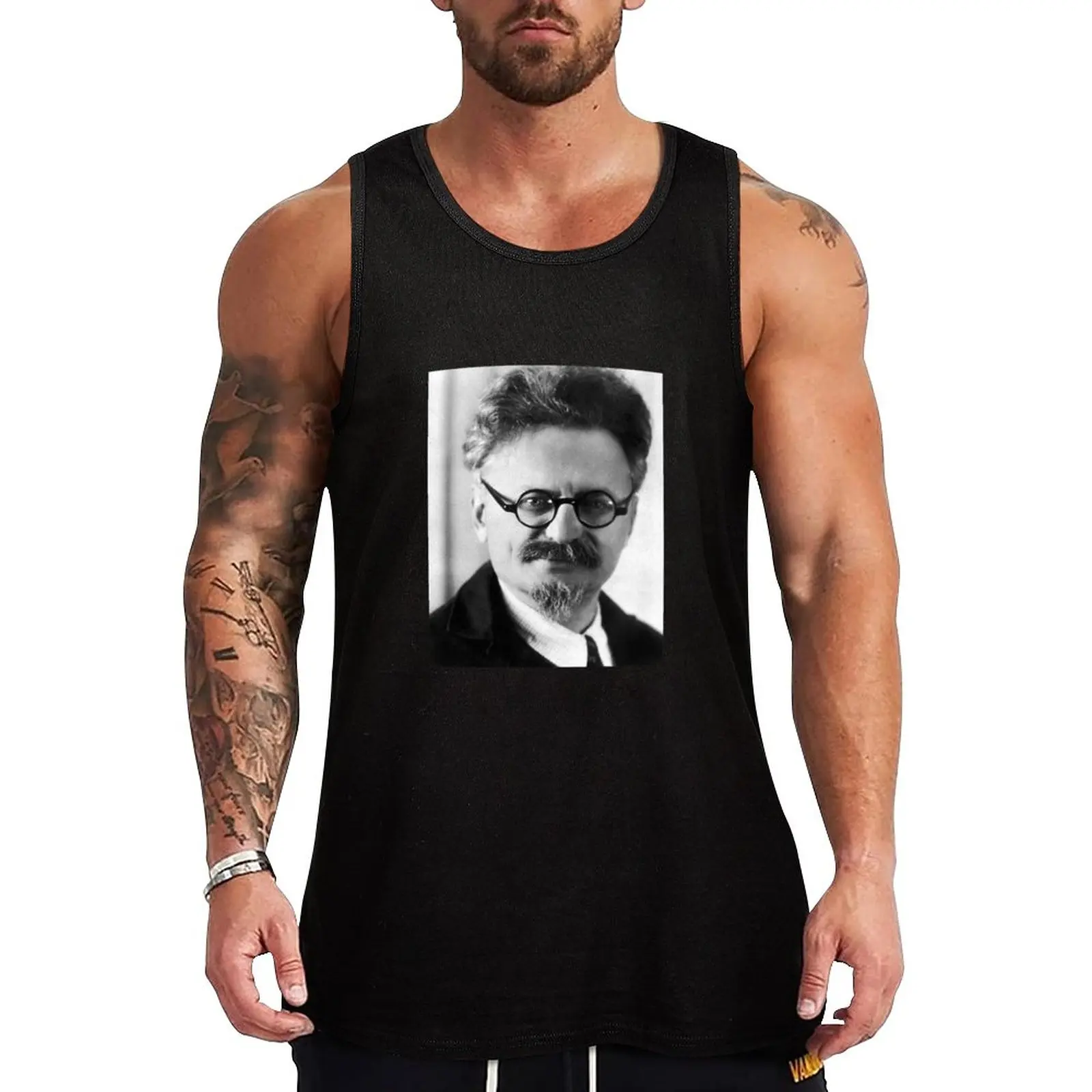 Нов Леон Троцки Портретен потник Мъжки летни дрехи 2023 без ръкави мъжки ризи мъжки топ