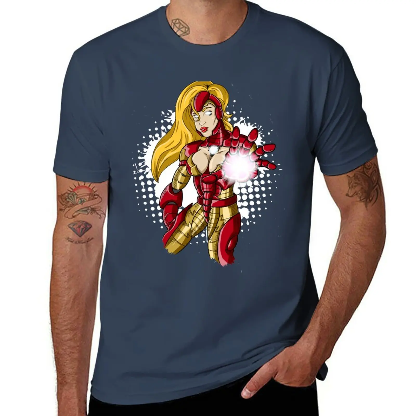 Нова тениска Iron Woman графични тениски тениска къса възвишена тениска хипи дрехи тениска мъже