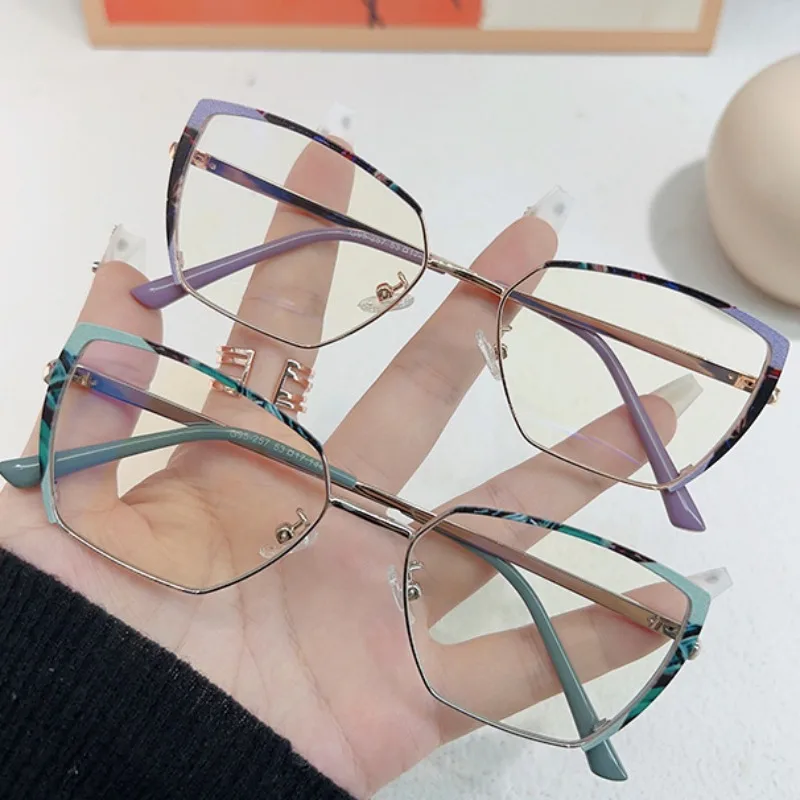 Нови ретро модерни метални рамки анти синя светлина очила за жени мъже ултра лека оптична рамка очила за защита на очите на едро
