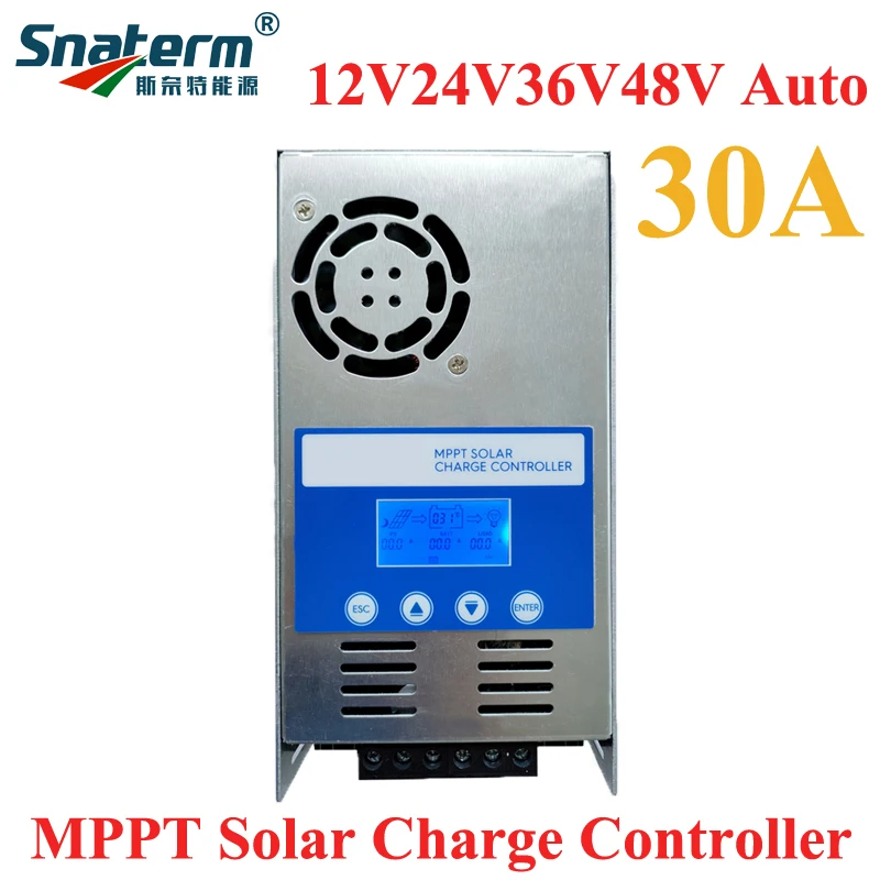Ново MPPT 30A 12V 24V 36V 48V AUTO контролер за зареждане на слънчеви панели Регулатор на слънчеви панели с LCD дисплей