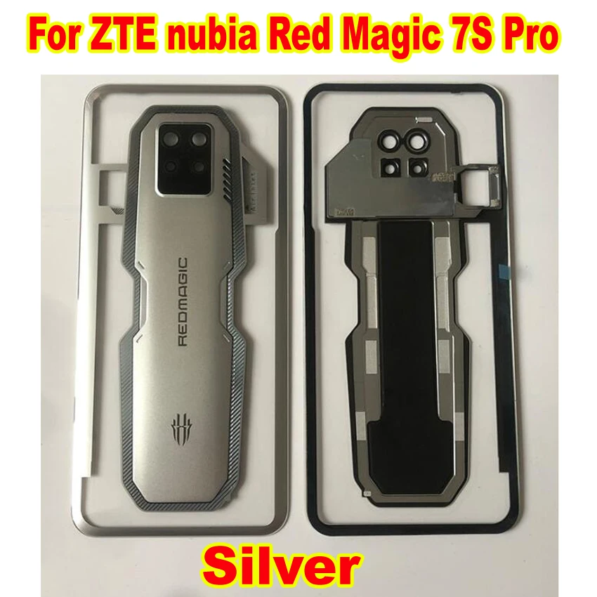 Оригинален най-добър капак на задната част на батерията Капак на вратата за ZTE nubia Червена магия 7S Pro заден калъф с камера стъклен обектив