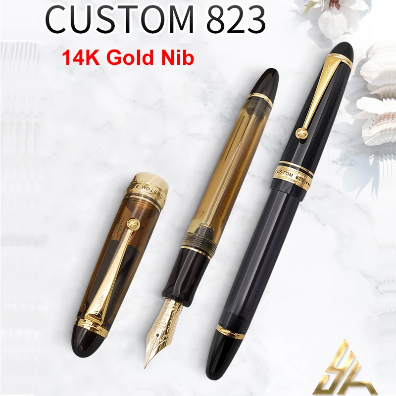 Оригинална PILOT писалка Fountain Pen CUSTOM 823 Ротационно смукателно устройство 14K Gold Nib Висококачествени канцеларски стоки FKK-3MRP Луксозна писалка