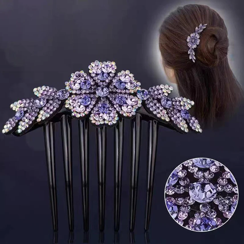 Реколта кристал цвете гребени за коса жени елегантни аксесоари за коса булчински кристал коса орнаменти коса щипки сватбени бижута подарък