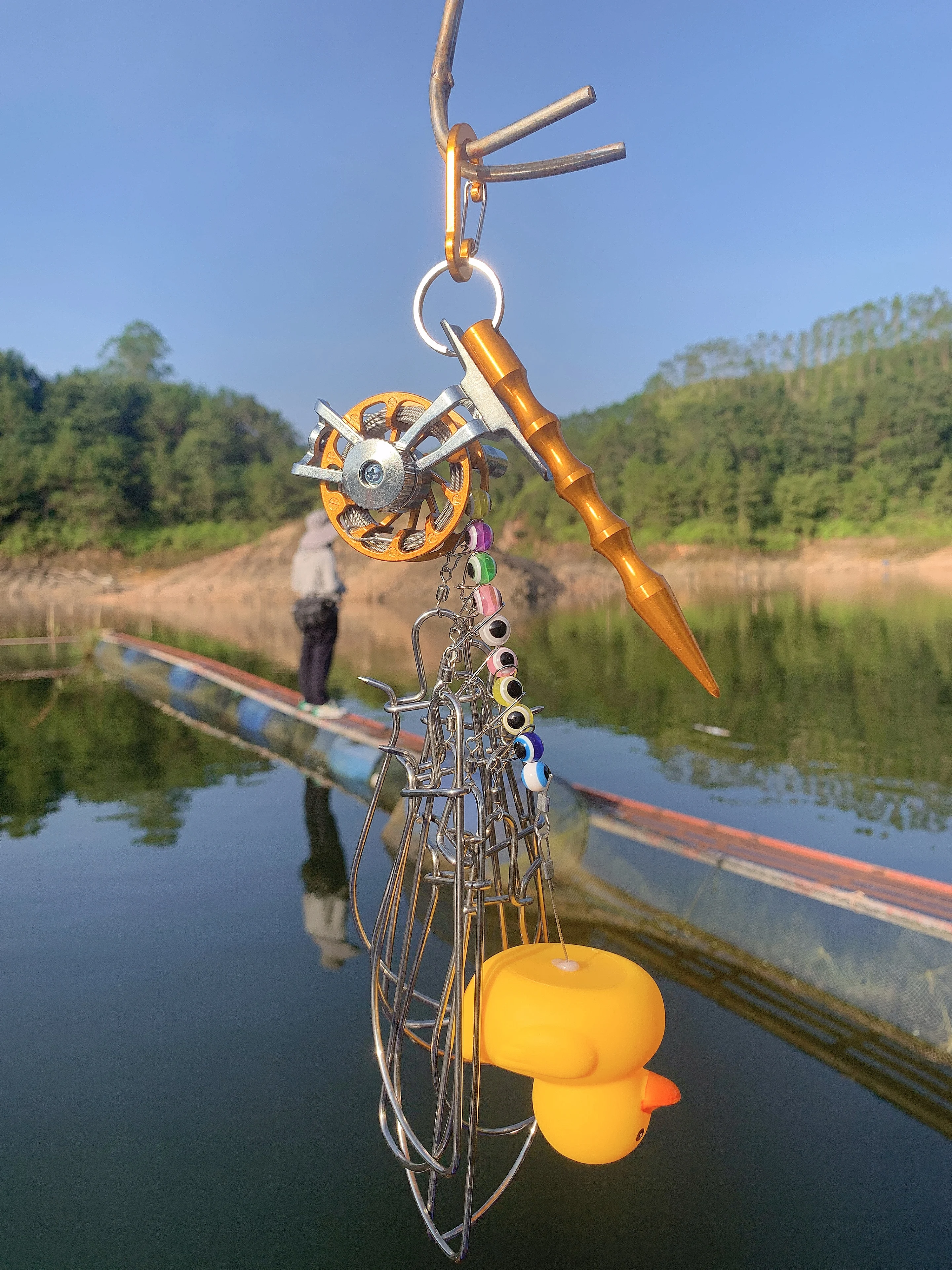 Риболовна ключалка Buckle Висококачествена неръждаема стомана за риболов Lock String Fish Hairtail Tool Belt Floating Live Fishing Lock