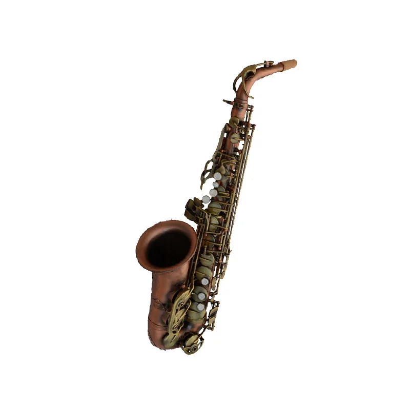 Саксофон SAX Instruments Червено антично тяло Зелено саксофонно електронно плоско алто саксофон