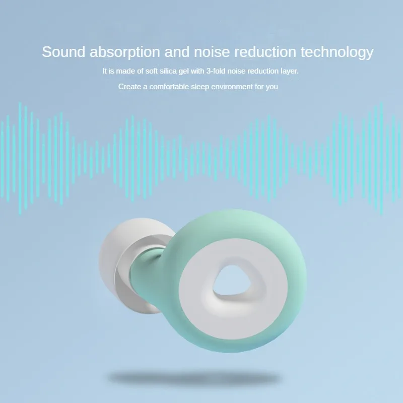 Силиконова тапа за уши Шум от сън Шум за ухо Отмяна Намаляване на шума Звукоизолация Anti Sonre Мека бавна защита от отскок Пяна за уши