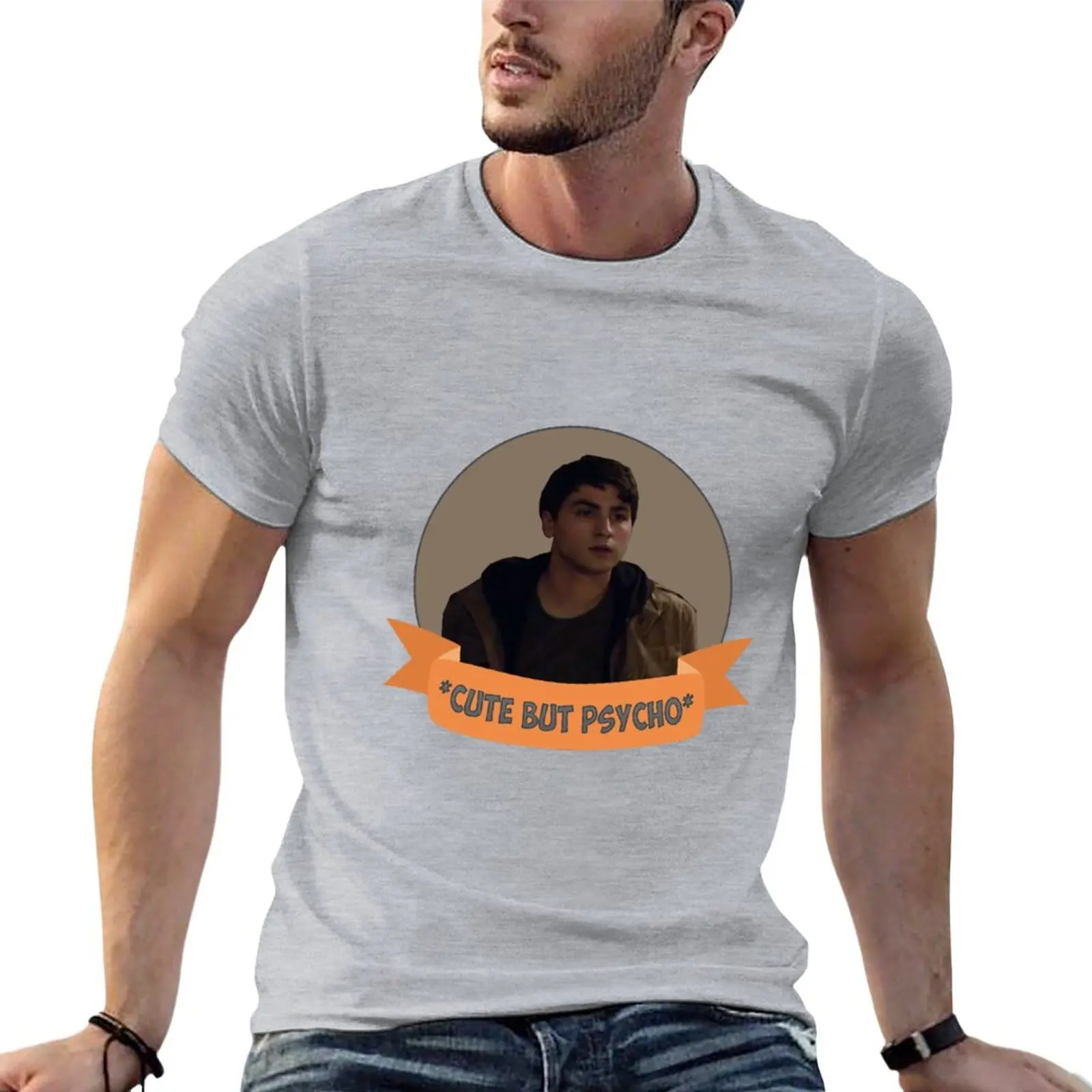 *Сладък, но Pyscho* [Donovan] Тениска с животински принт за момчета Тениска с къс ръкав Оверсайз тениска Мъжки тениски