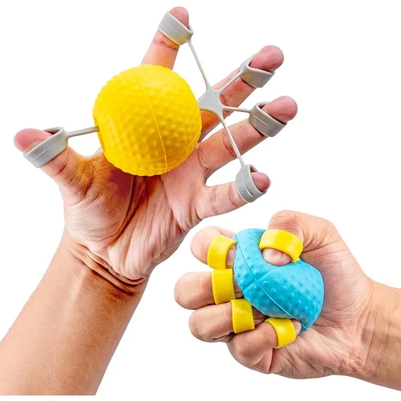 Укрепител на пръстите, терапевтична топка за ръце, топка за упражнения с пръсти, разтягане на пръсти и рехабилитационно обучение за възрастни хора