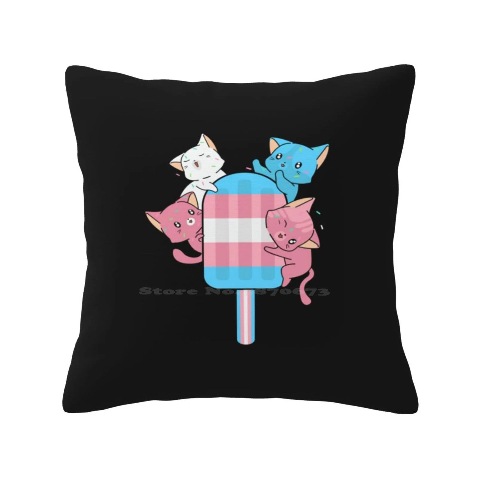 Флаг котки и Popsicle мода диван хвърлят възглавница покритие калъфка за възглавница котки Popsicle лед lolly лед поп транс права purride