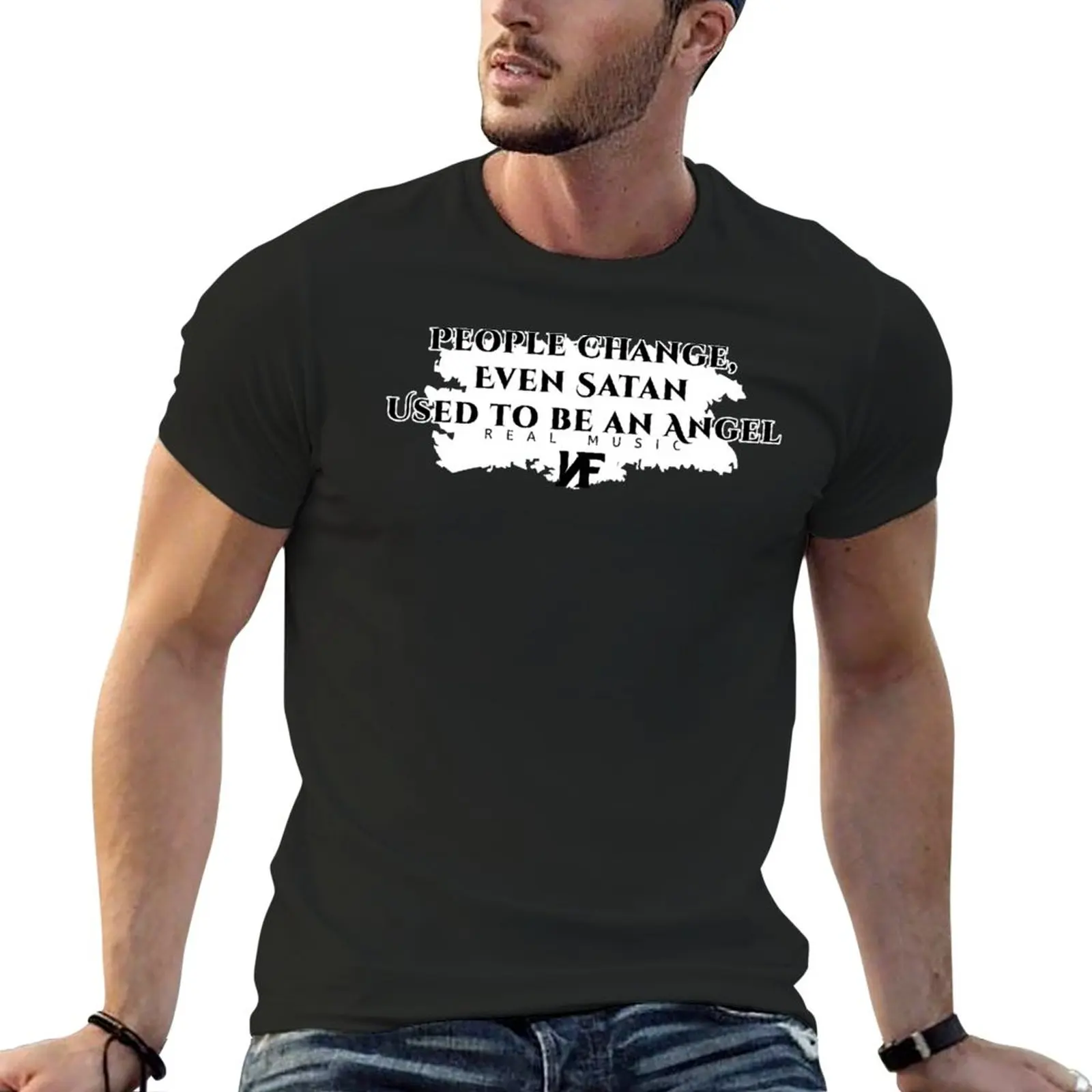 Хората променят тениската с текстове на песни на NF летни върхове kawaii дрехи мъжки дрехи Естетическо облекло мъжки тренировъчни ризи
