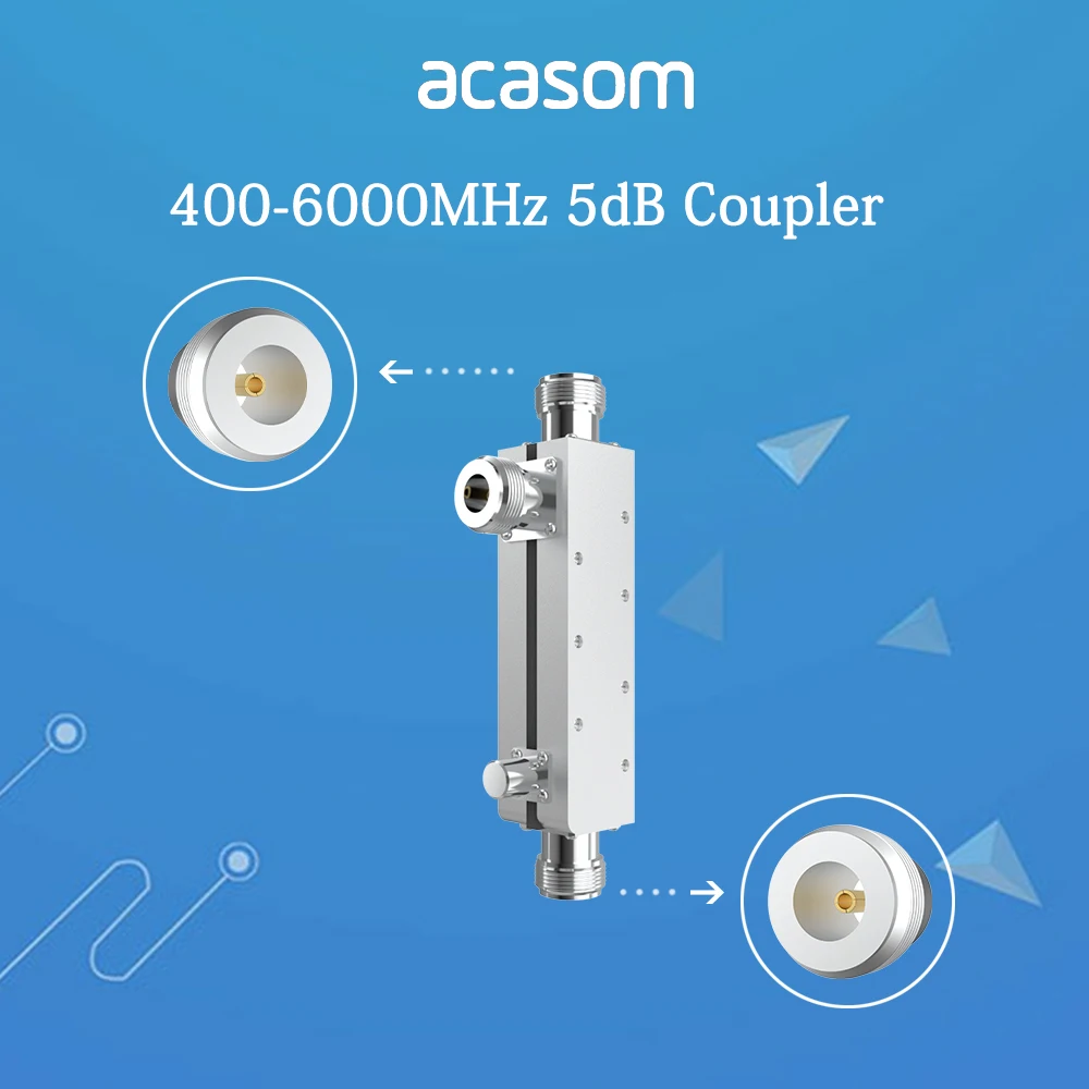 Широколентов 5dB насочен съединител от 400MHz до 6000MHz Номинална до 20 вата N конектор Microstrip линия